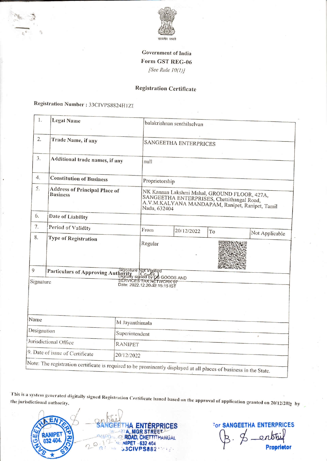 GST Certificate
